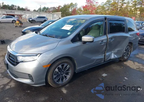 2022 Honda Odyssey Ex-L из США, поврежденный, VIN 5FNRL6H77NB059655